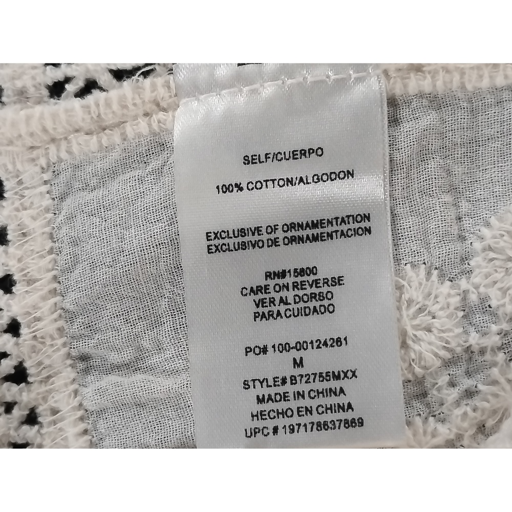 Democracy Boho Festival Blouse Medium Cotton Crochet Lace Minimalist Streetwear - Picture 6 of 7